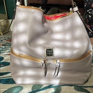 Dooney & Bourke Tan and Gold Hobo Bag